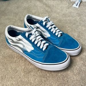 Blue with Grey Flame Vans